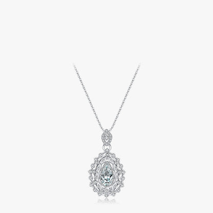 S925 Sterling Silver Old Money Style Luxury Full Diamond Drop Pendant
