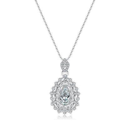 S925 Sterling Silver Old Money Style Luxury Full Diamond Drop Pendant
