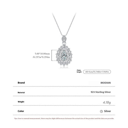 S925 Sterling Silver Old Money Style Luxury Full Diamond Drop Pendant