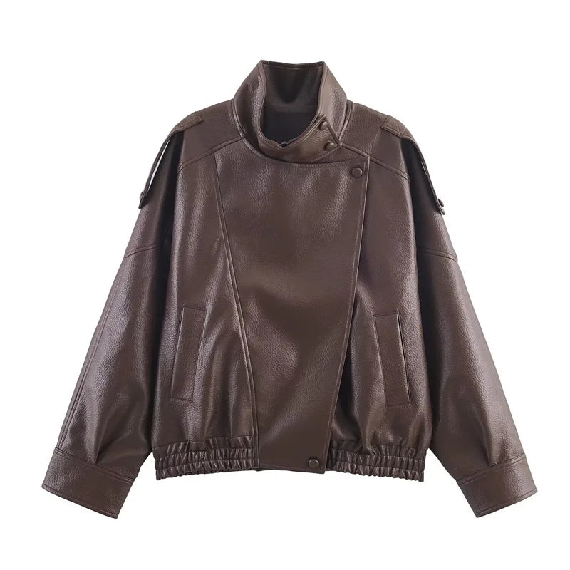 Pebble Leather Moto Jacket