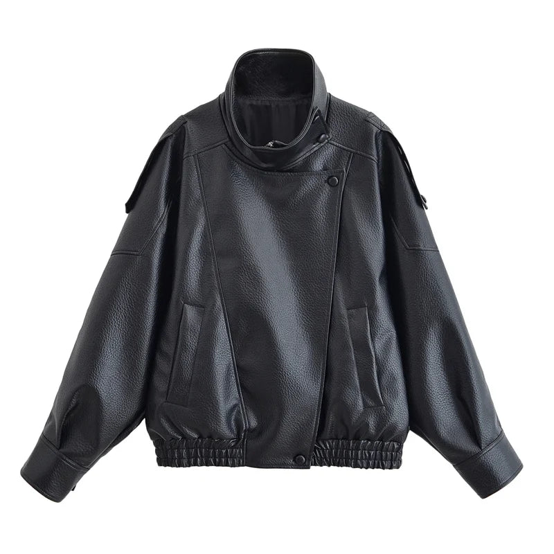 Pebble Leather Moto Jacket